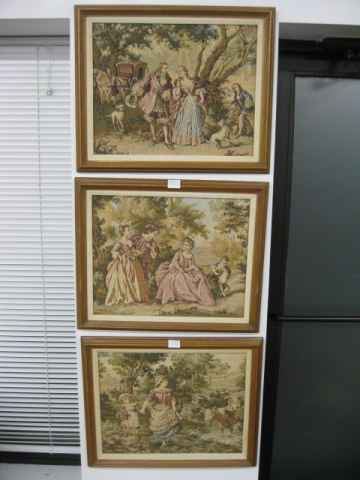 French Style Tapestries a trio framed