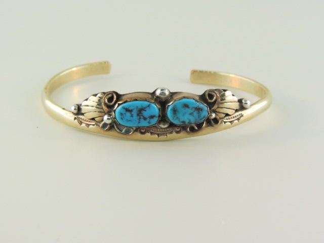 Indian Turquoise Bracelet signed 14be73