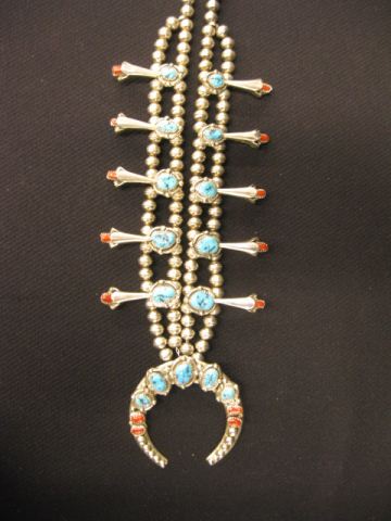Navajo Indian Squash Blossom Necklace 14be71