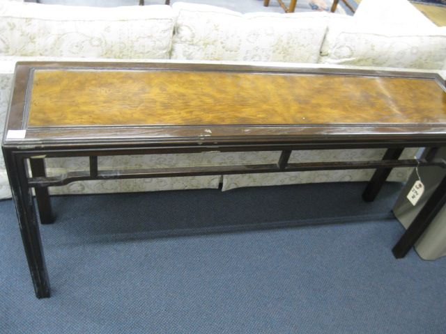 Modern Sofa Table burl center.