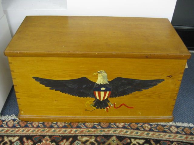 Pine Seaman s Chest eagle ship 14bed2