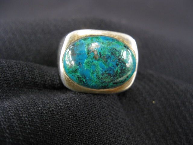Turquoise Ring green-blue gem in