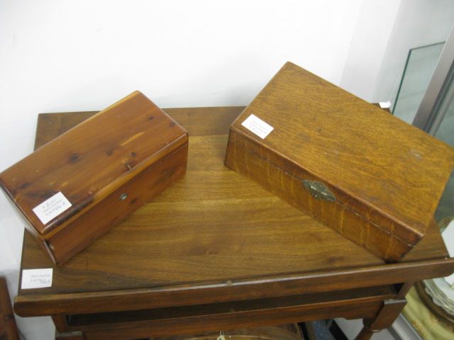 2 Antique Boxes oak & cedar.