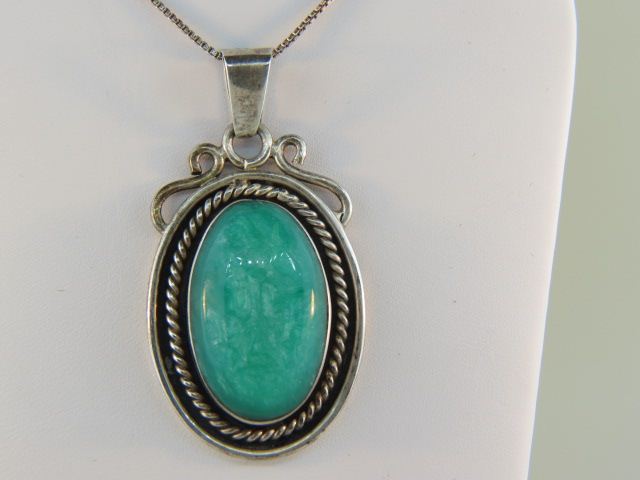 Indian Sterling & Stone Pendant