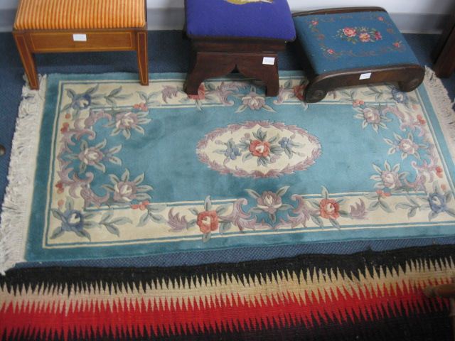 Chinese Sculptured Wool Mat floral 14bef1