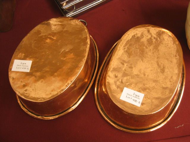 2 Victorian Handmade Copper Pans