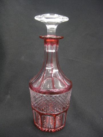 Cranberry Cut to Clear Decanter 14bf52