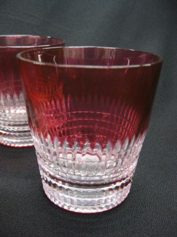 7 Cranberry Cut-to-Clear Tumblers