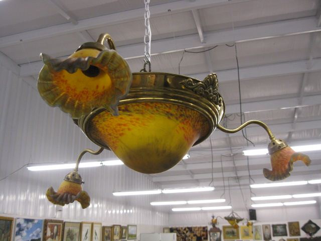 French Art Glass Chandeliersigned  14bf93