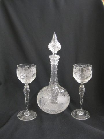 Cut Etched Crystal Decanter with 14bfb5
