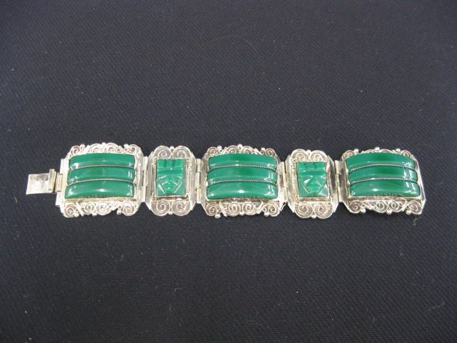 Green Onyx Sterling Silver Bracelet 14bfbf