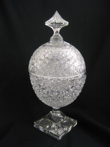 Cut Crystal Covered Jar superb 14bfba