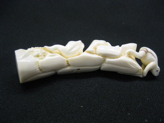 Carved Hippo Ivory Figurine trio