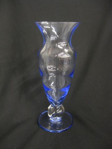 Blue Art Glass Vase clear ball