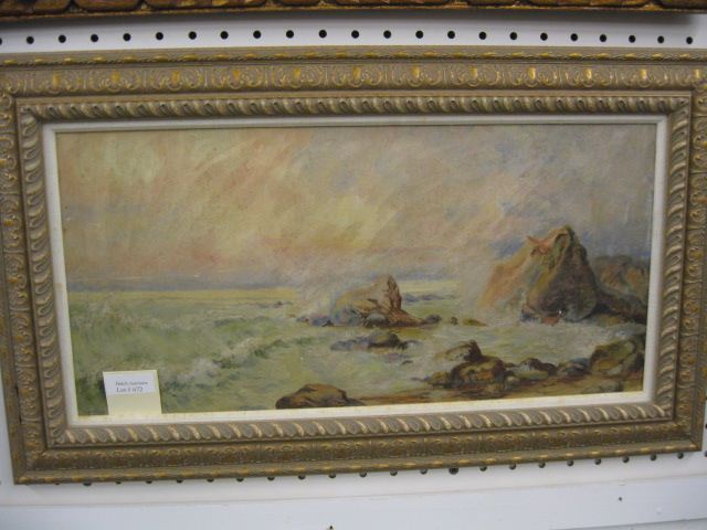 Oil Painting of a Rocky Coastline 14c004