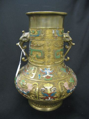 Japanese Champleve Bronze Vase 14c010