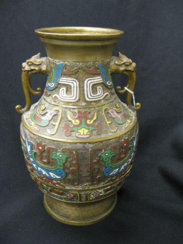 Japanese Bronze Champleve Vase 14c011