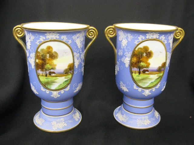 Pair of Nippon handapinted Porcelain 14c00b