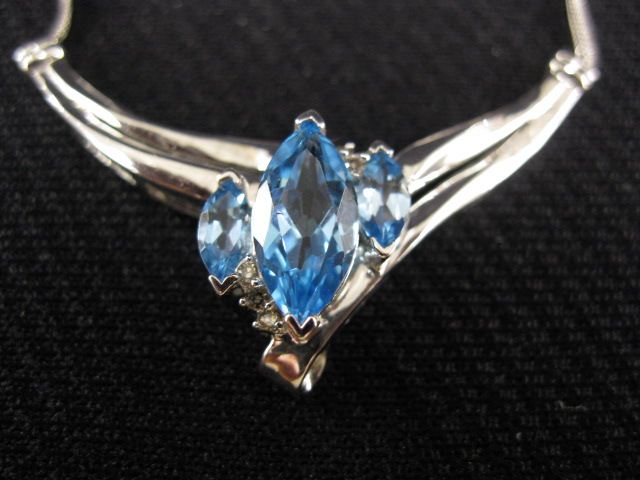 Blue Topaz & Diamond Necklace 3