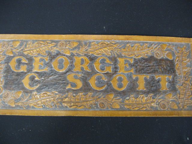 George C. Scott leather embosed