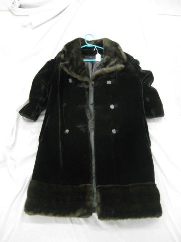 Mink Trimmed Coat black with dark brown