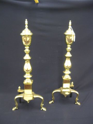 Brass Andirons classical urn top 14c078