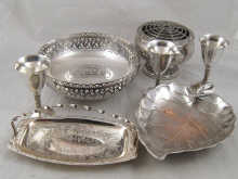 Silver plate: a fruit bowl three wine