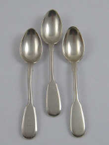 Three Russian silver coffee spoons