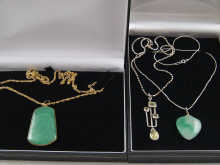 A heart shaped jade pendant on