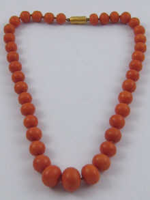 A fine graduated coral bead necklace