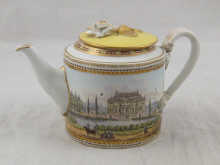 A Meissen drum teapot circa 1790-1820