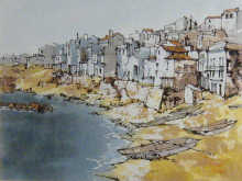 An oil on canvas Harbour scene 149bba