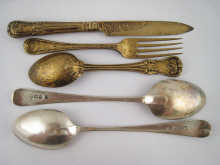 A silver gilt knife fork and spoon 149bfb