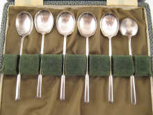 A boxed set of six silver demi 149c07