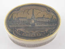 A Soviet Russian silver oval box 149c13