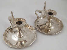 A matched pair of silver chamber