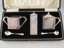 An Art Deco cruet set Birmingham 1939