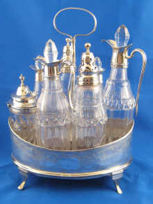 A seven bottle Georgian silver