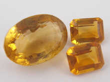 Three loose polished citrines approx  149c5f
