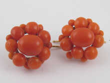 A pair of coral bead cluster earrings 149c96