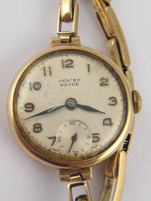 A 9 carat gold lady's wrist watch