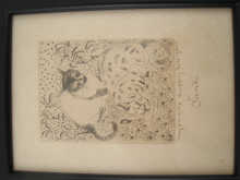 Orovida Pissaro an etching of cats