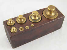 A set of Indian brass weights from 5g.