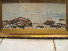 A watercolour seascape signed and