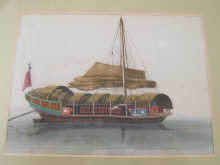 Two Chinese paintings of sailing