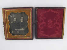 A daguerreotype depicting two women