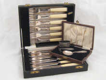 Silver plate. A boxed set of six