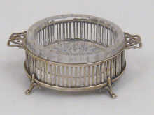 A cut glass butter dish in silver 149d51