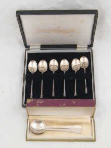 A cased set of six silver coffee 149d58