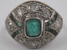 A French hallmarked platinum emerald 149df5